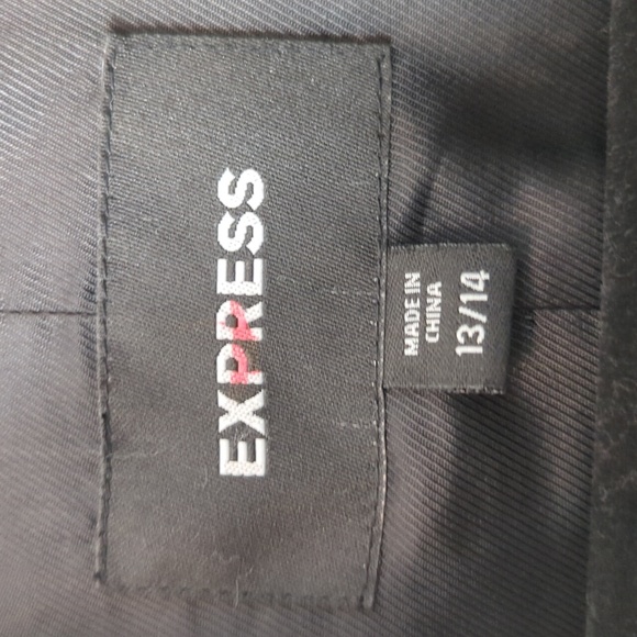 Express Vintage Genuine Leather Black Trench Jacket 13/14 - Picture 16 of 16